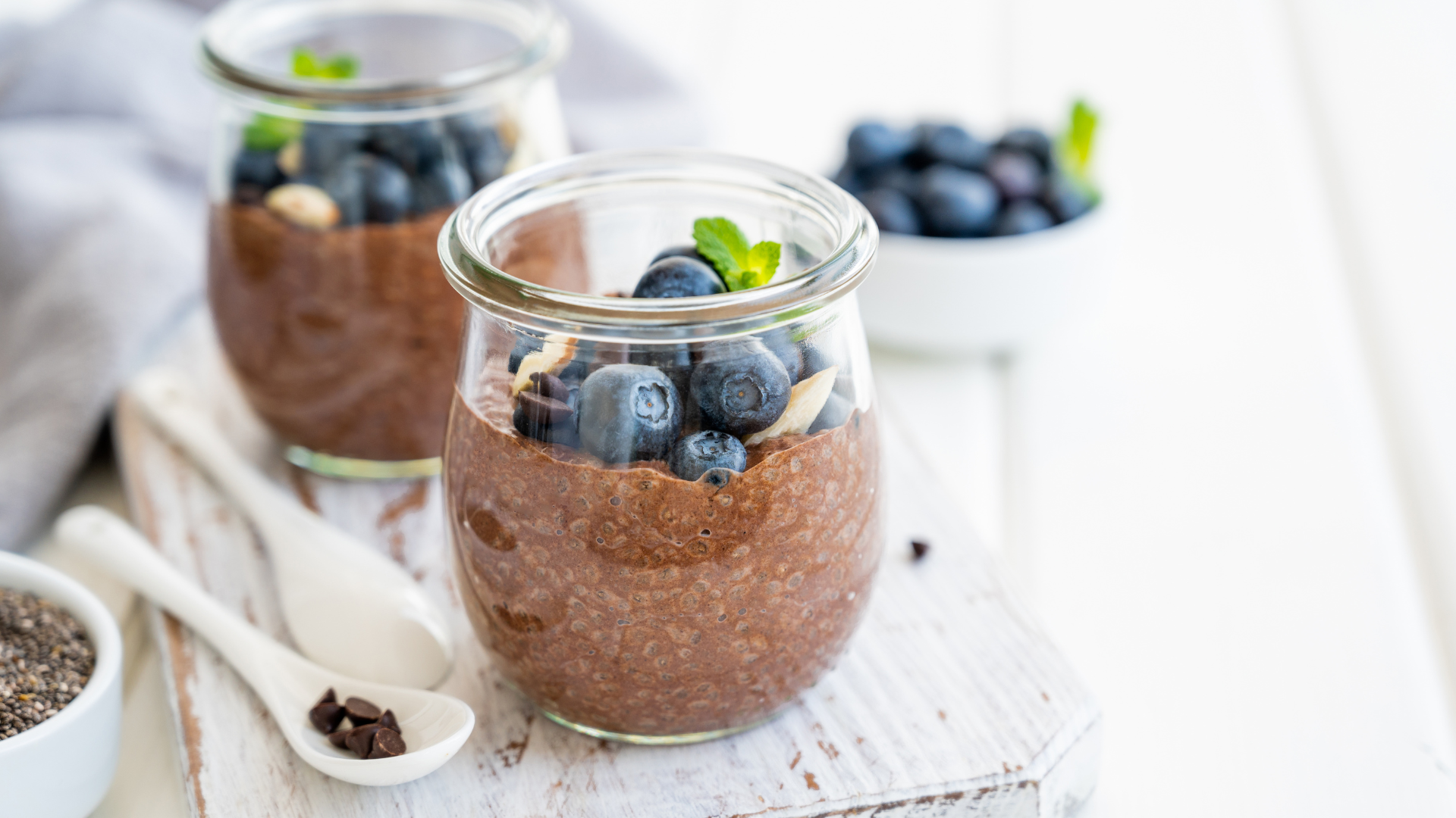 Chocolate Chia Pudding With Avocado And Coconut Milk