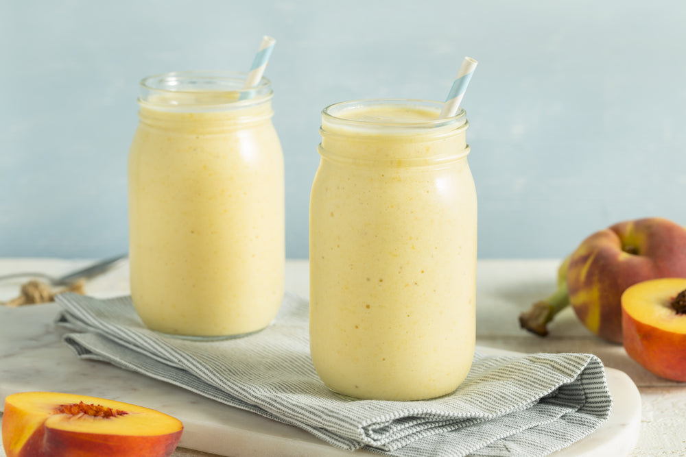 Vegan Peaches and Cream Protein Smoothie