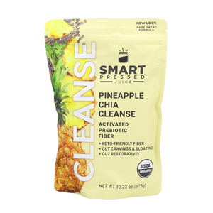 One 375 gram gusset bag of Pineapple Chia Cleanse against a white background