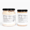 Two jars with nutrition facts side by side against a white background.