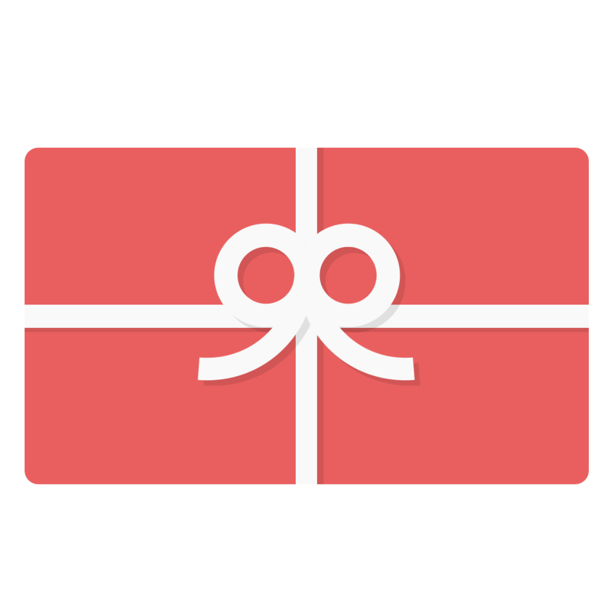 Shape of a gift card with a bow